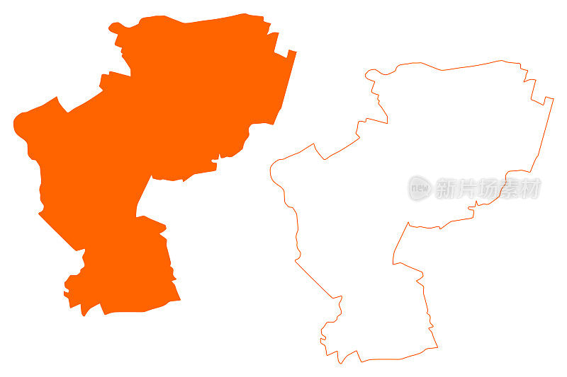 Sint-Michielsgestel自治区(荷兰王国，荷兰，北布拉班特省或北布拉班特省)地图矢量插图，涂鸦草图Sint Michielsgestel地图